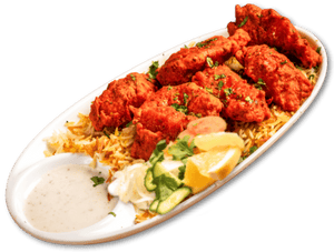 Lahori Fish Rice Platter (7 pcs)
